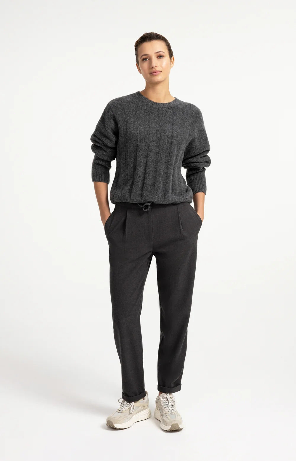 YAYA Batwing Sweater with Cord Waist - Colour Options