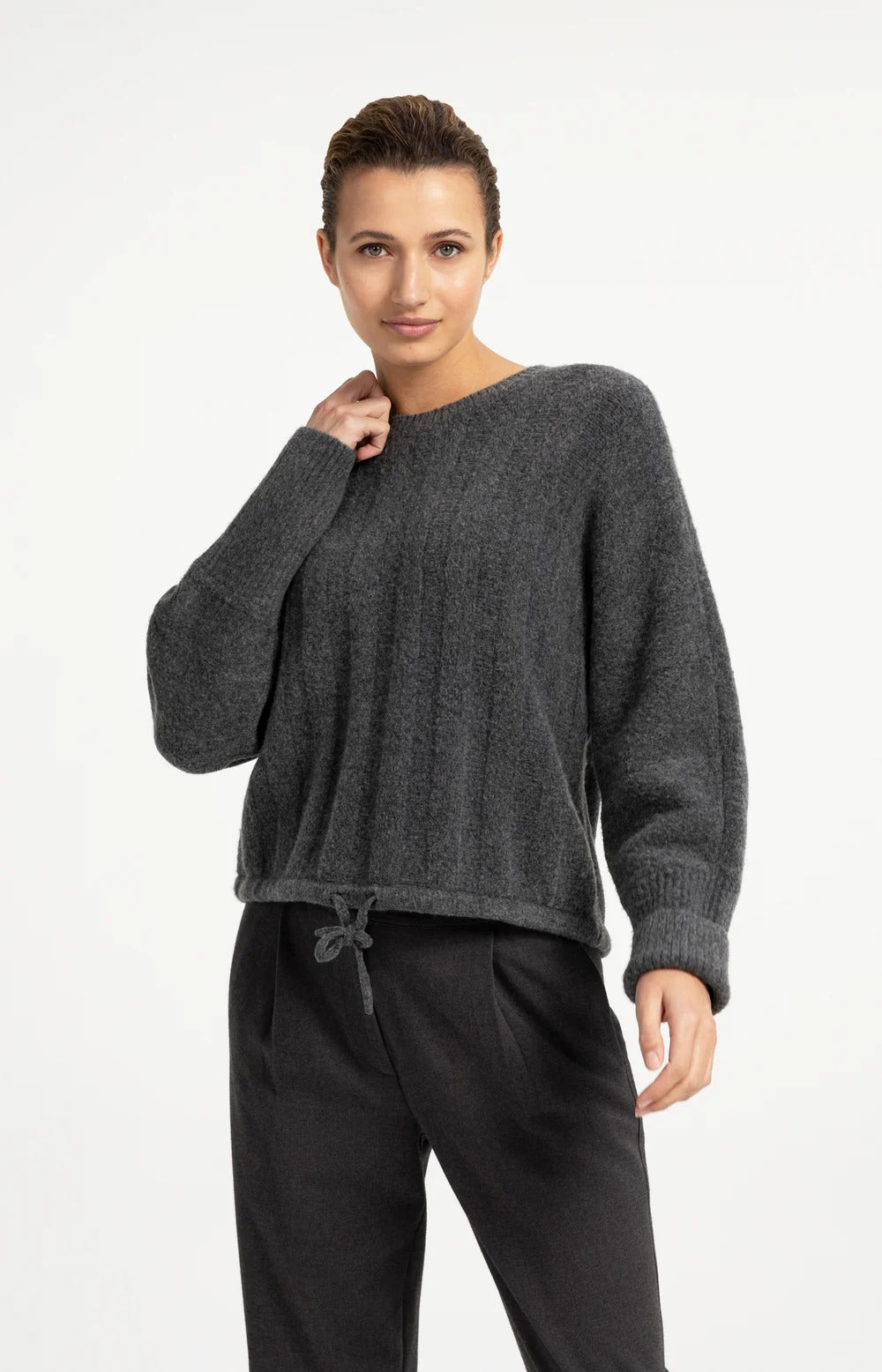 YAYA Batwing Sweater with Cord Waist - Colour Options