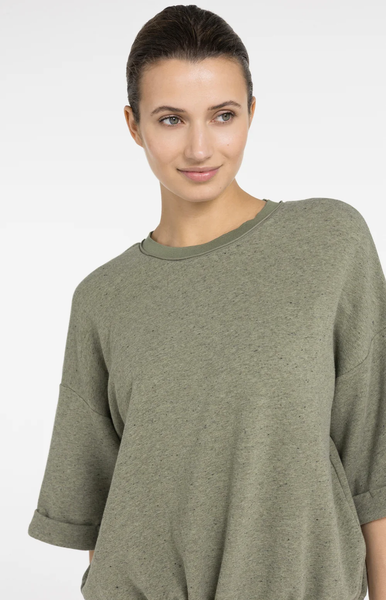 YAYA Short Sleeve Sweatshirt with Rolled Cuffs - Colour Options