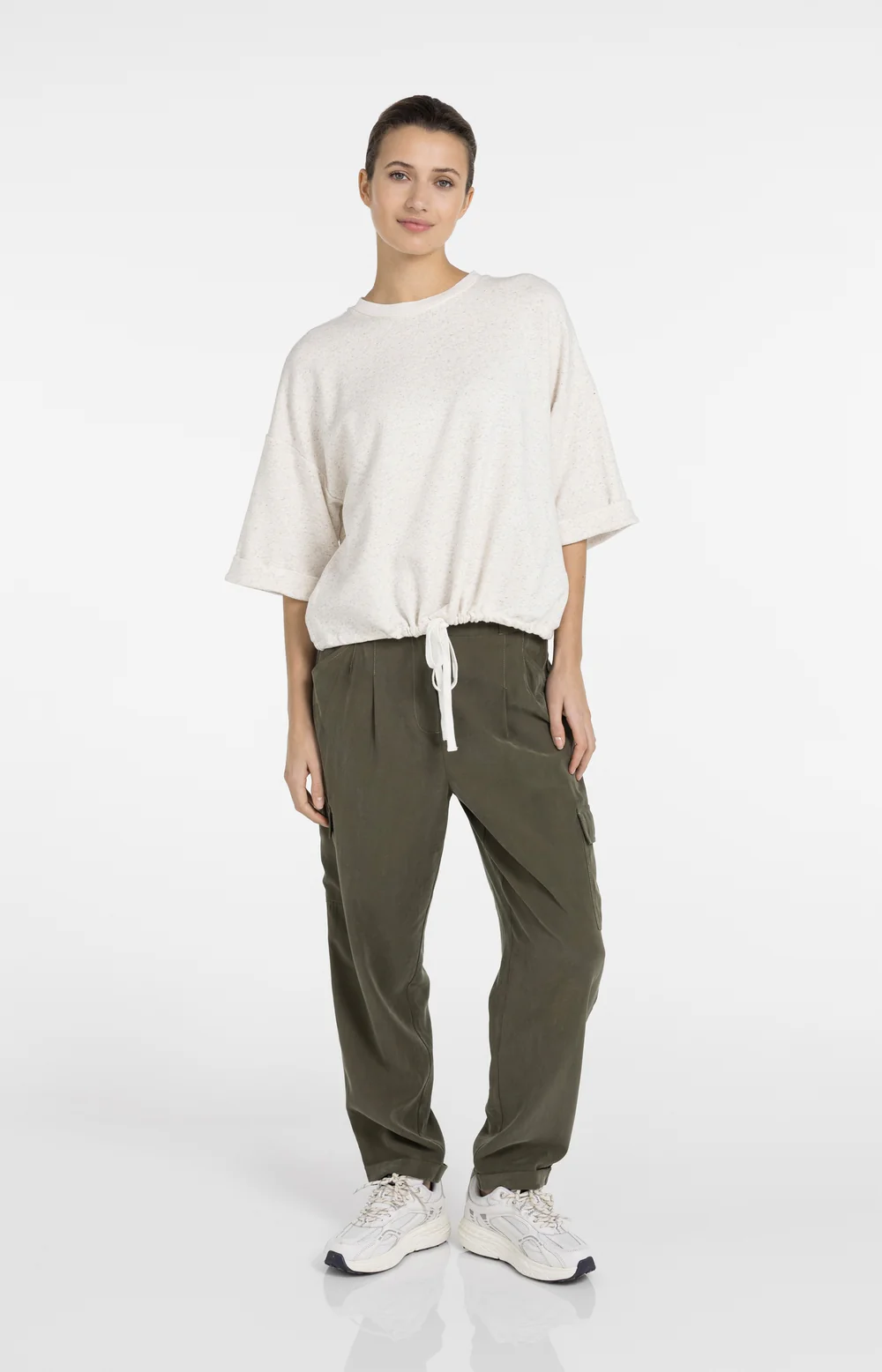 YAYA Short Sleeve Sweatshirt with Rolled Cuffs - Colour Options