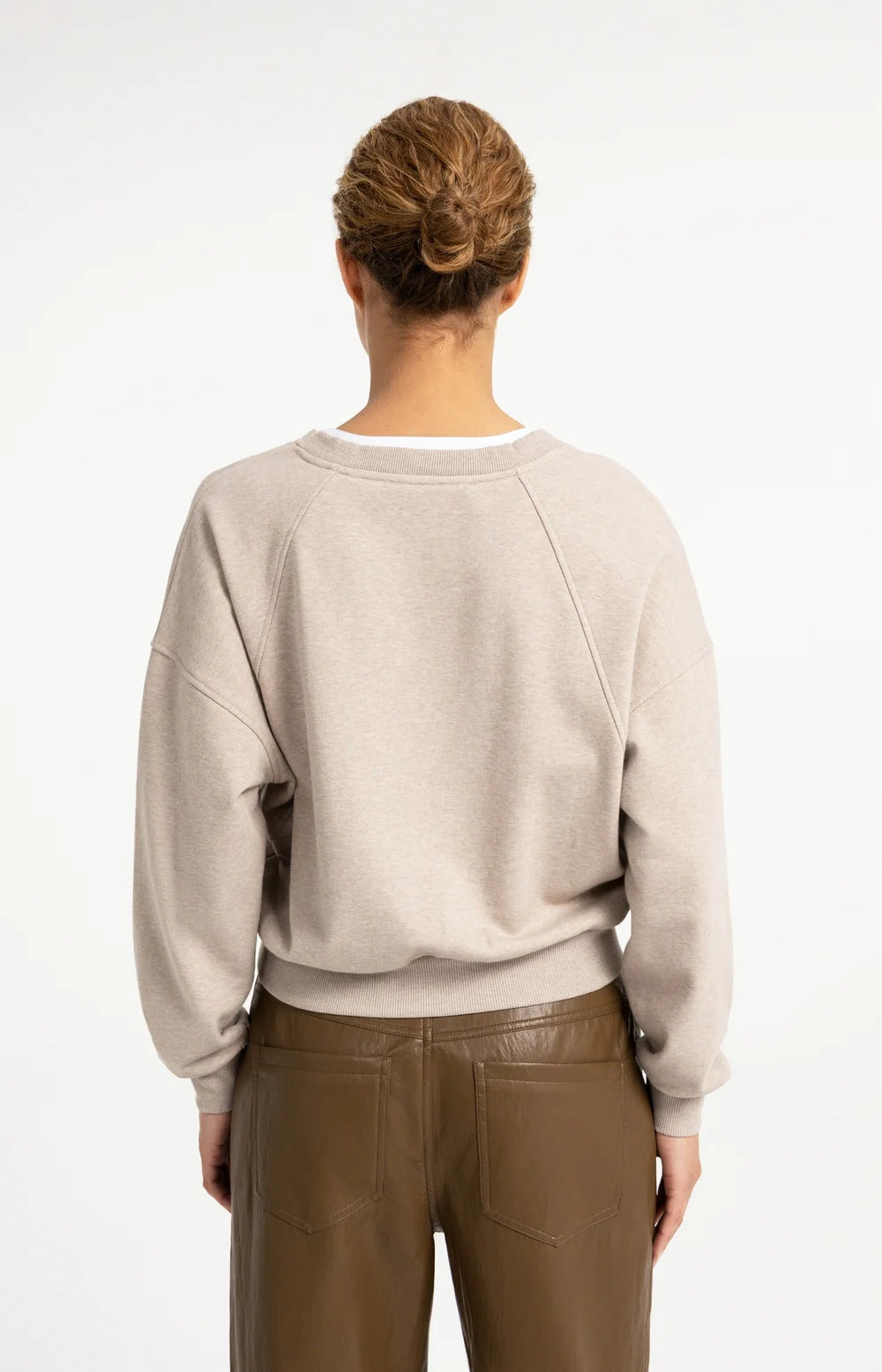 YAYA Sweatshirt with V-Neck and Woven Collar