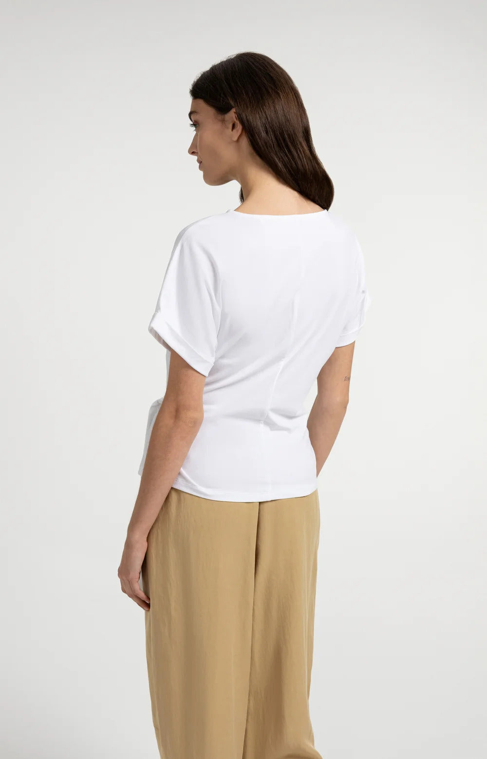 YAYA Round Neck Top with Knotted Detail