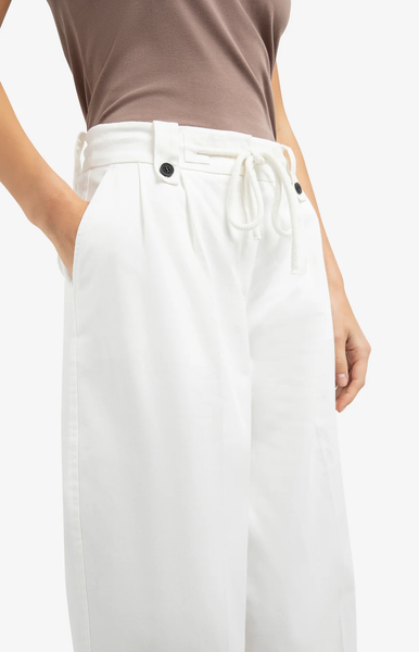 YAYA Trousers with Pleats and Drawcord Waist