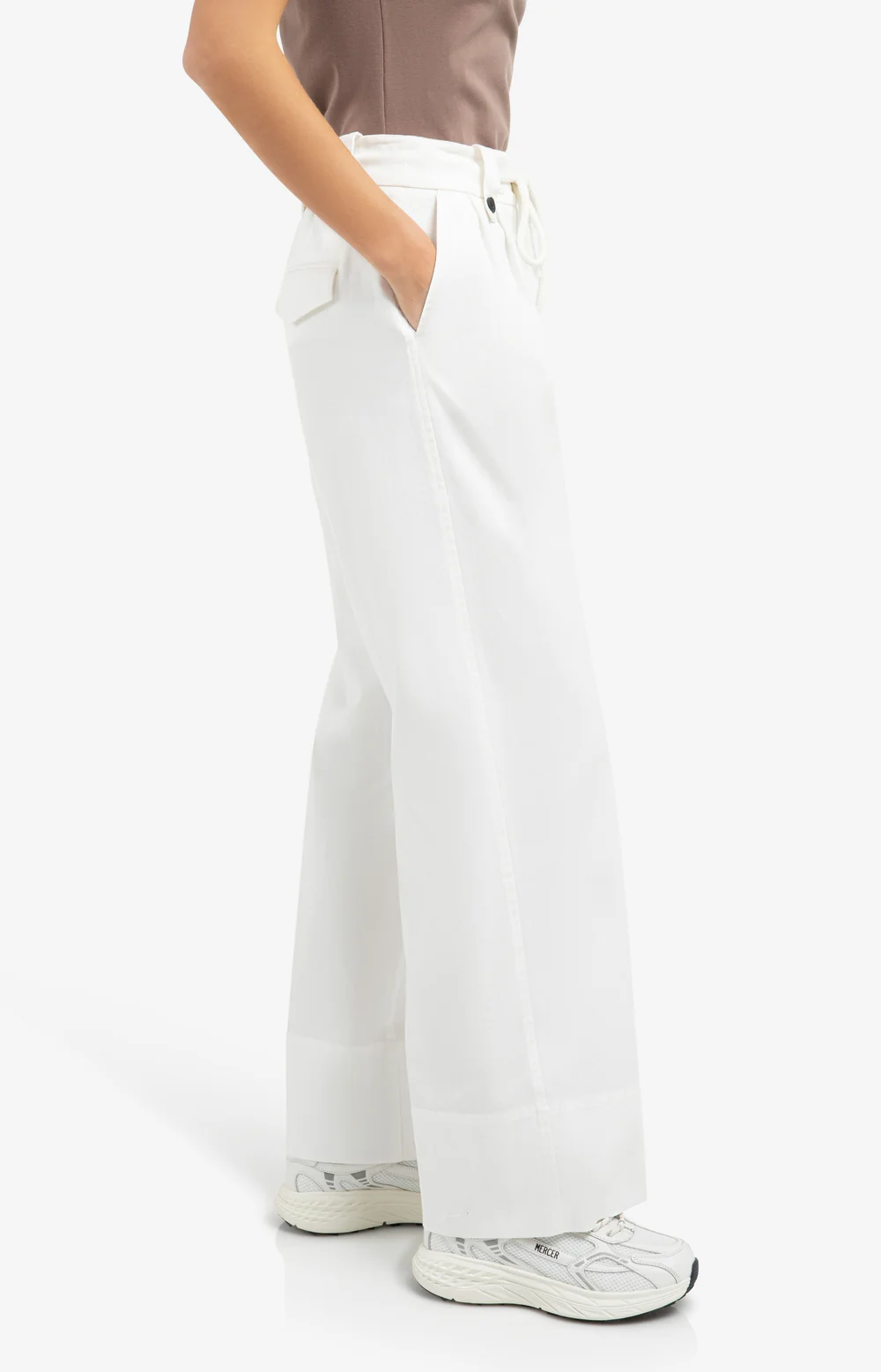YAYA Trousers with Pleats and Drawcord Waist
