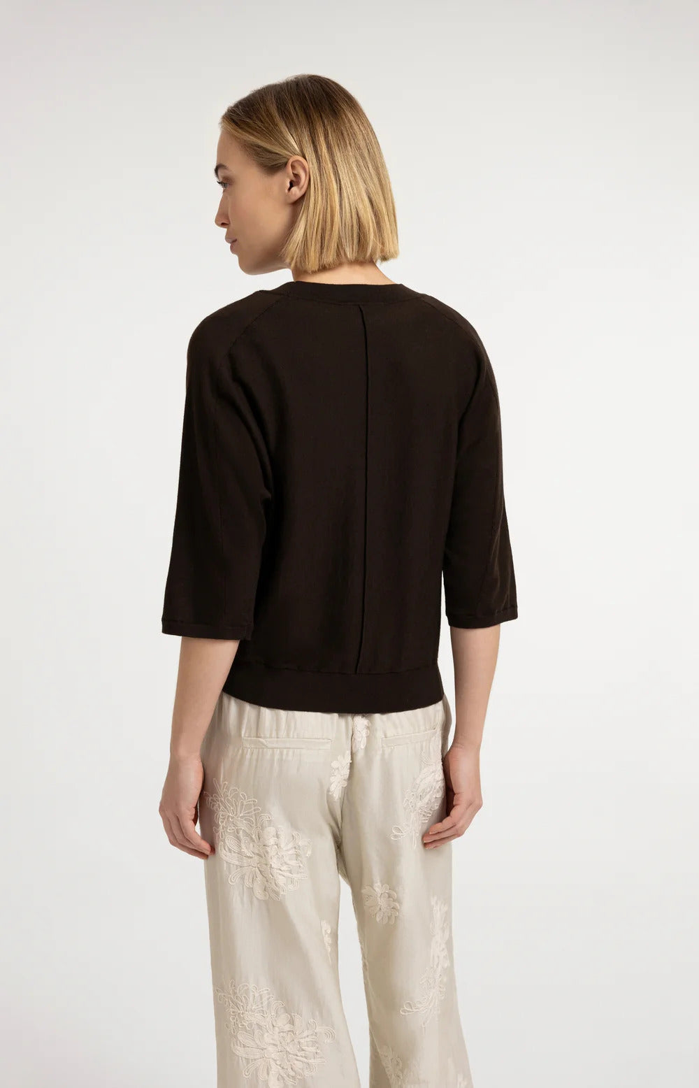 YAYA V-neck Sweater with Seam Detail