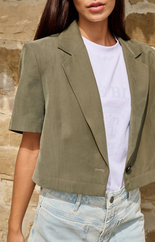 YAYA Woven Short Sleeve Blazer