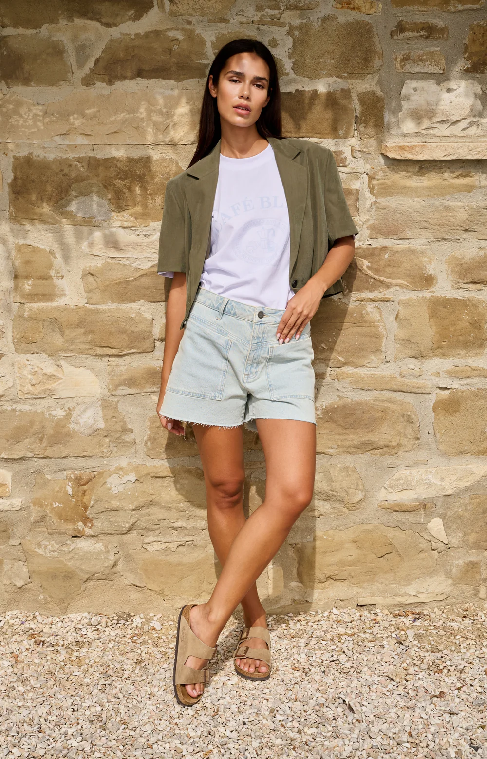 YAYA Woven Short Sleeve Blazer