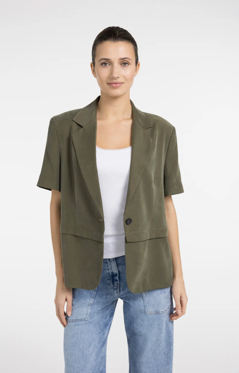 YAYA Woven Short Sleeve Blazer