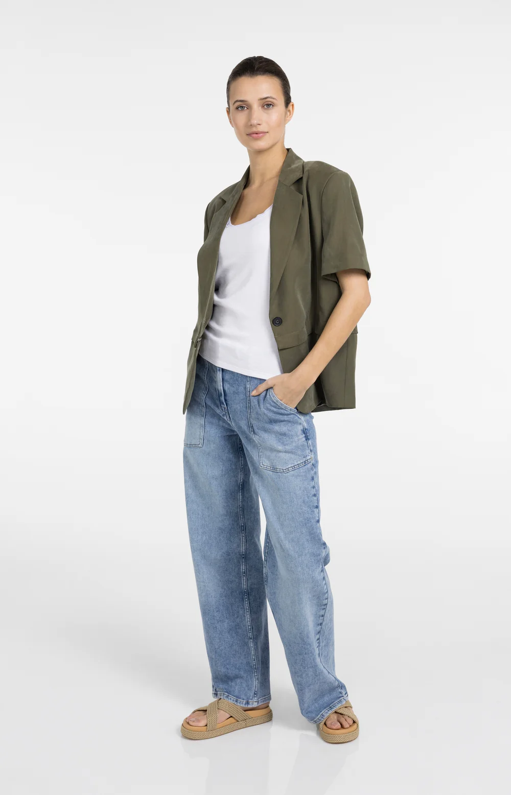YAYA Woven Short Sleeve Blazer