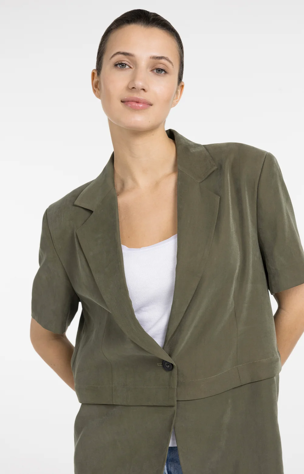 YAYA Woven Short Sleeve Blazer