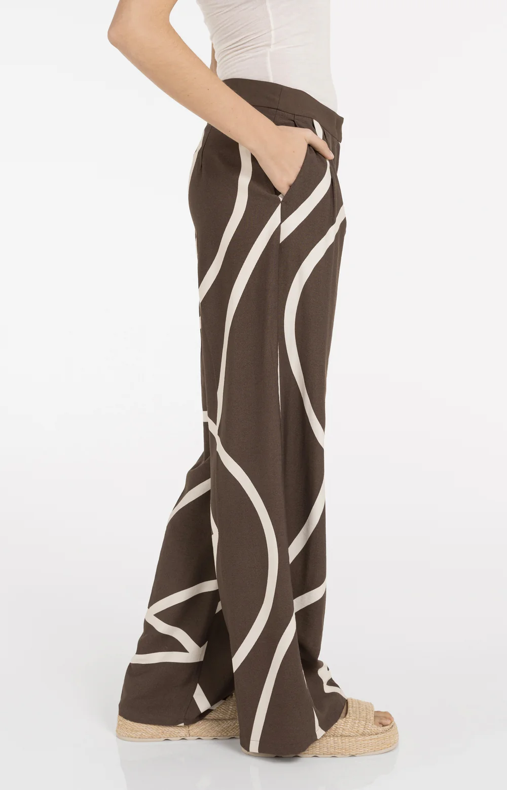YAYA Printed Wide Leg Trousers