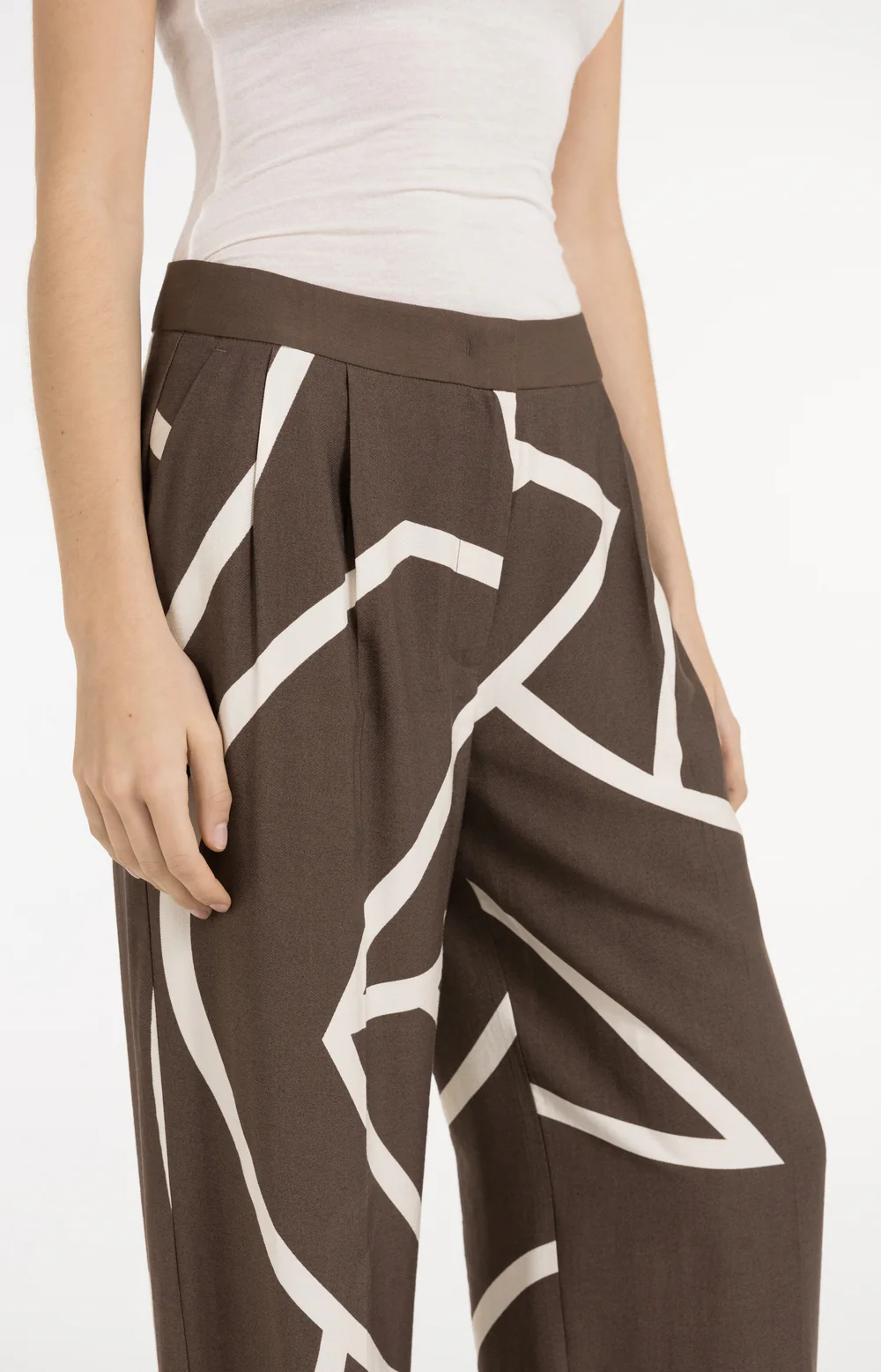 YAYA Printed Wide Leg Trousers