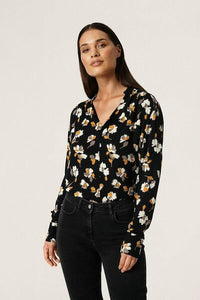 SlZaya Blouse in Black Feather