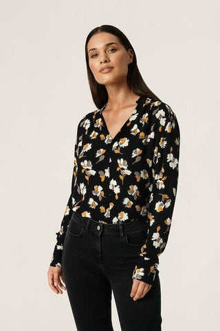 SlZaya Blouse in Black Feather