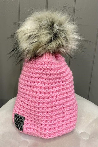 Berna Bobble Hat Bubblegum Pink
