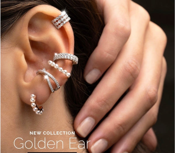 REB Pearl Ear Cuff: Silver