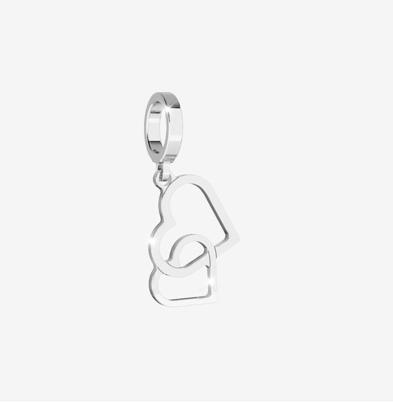 REB Double Heart Charm- 2 Colour Options