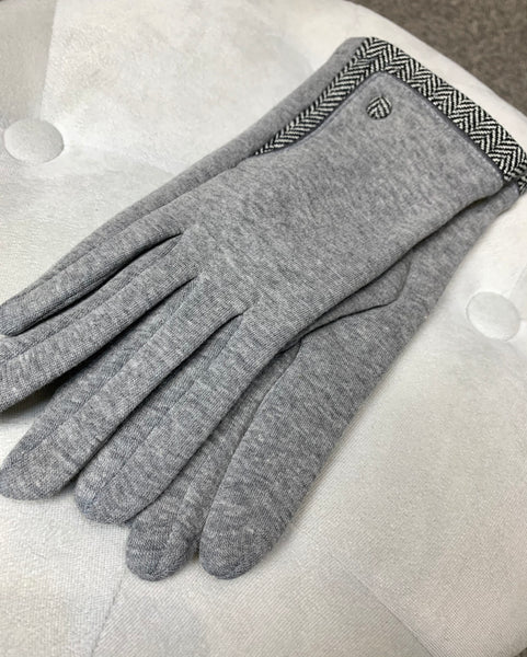 Tweed Trim Gloves- 2 Colour Options