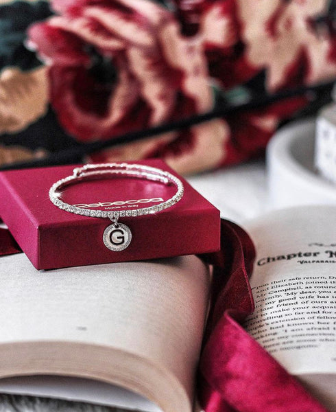 Sparkle Initial Bracelet: Silver