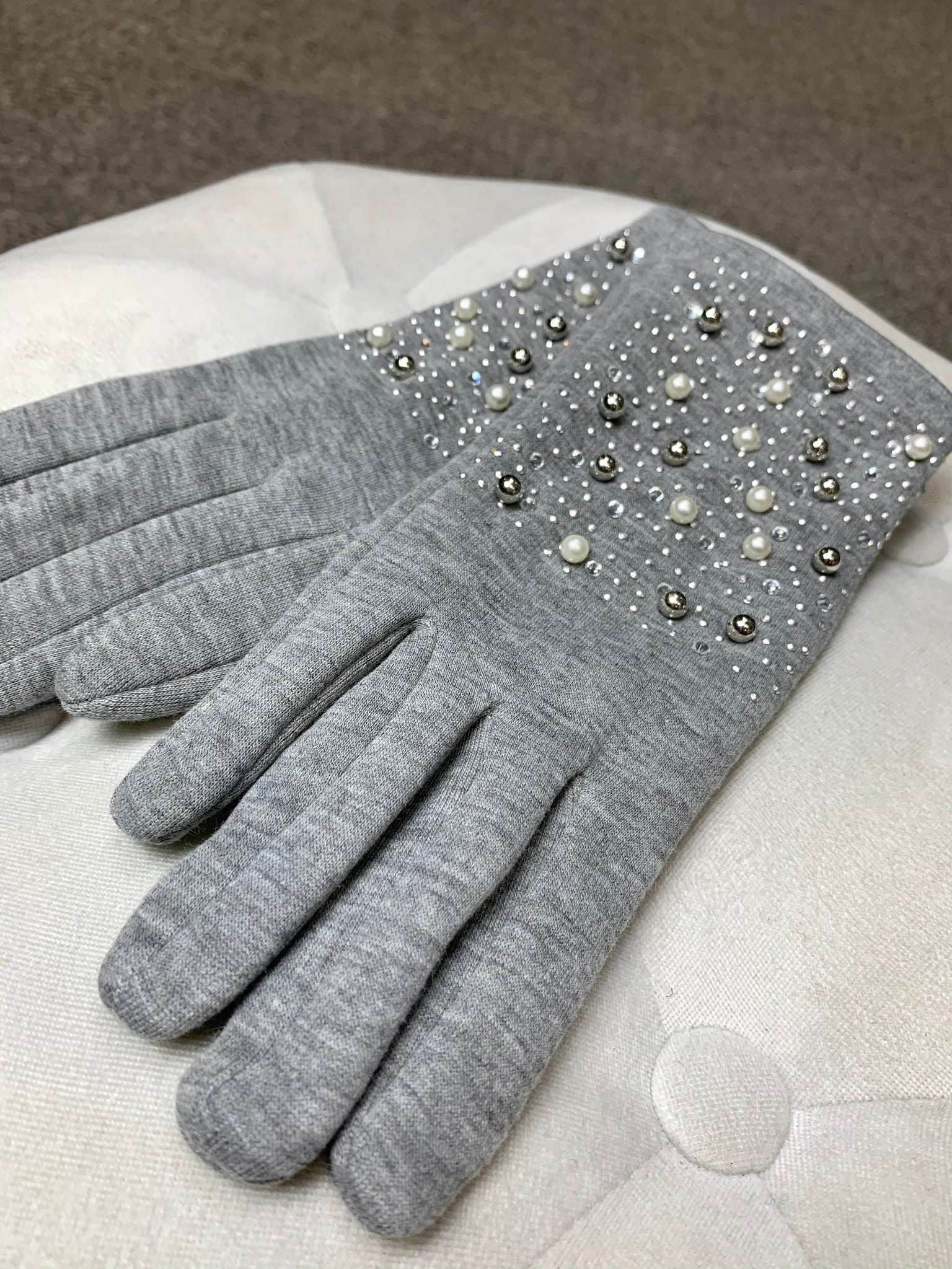 PR Pearl Embellished Gloves- 4 Colour Options