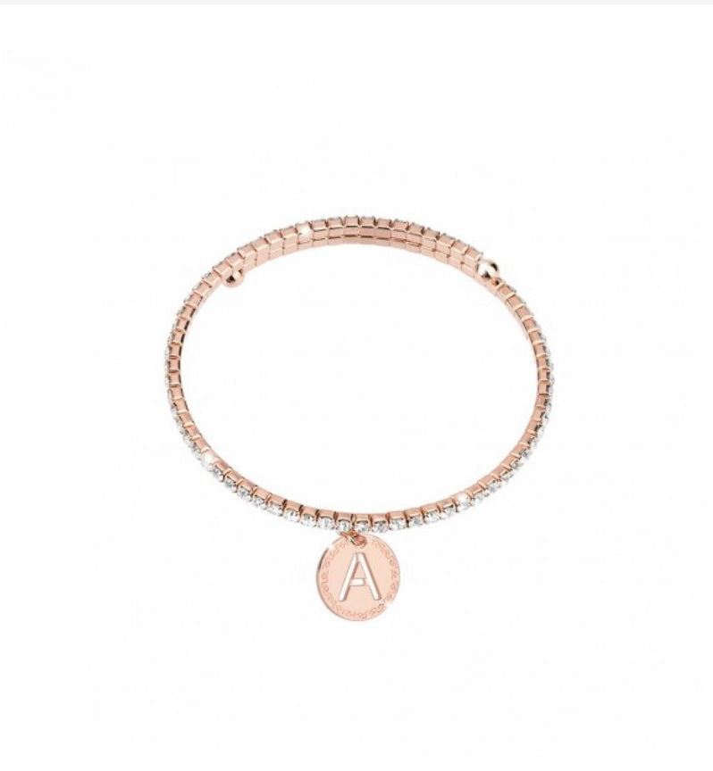 Sparkle Initial Bracelet: Rose Gold