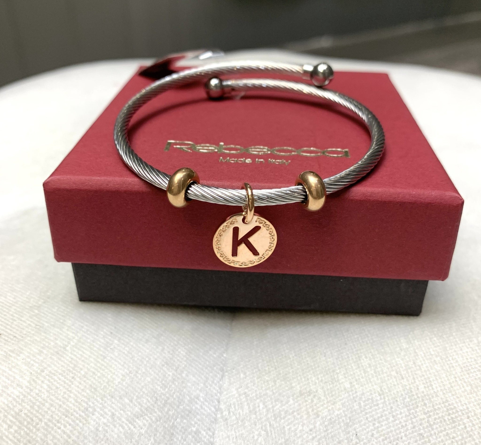 REB Silver Initial Wrap Bracelet