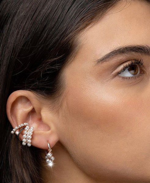 REB Pearl Ear Cuff: Silver