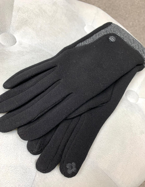 Tweed Trim Gloves- 2 Colour Options