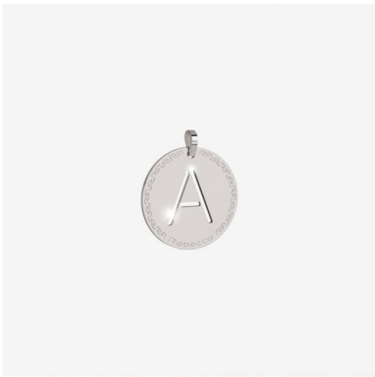REB Large Initial Charm: Silver
