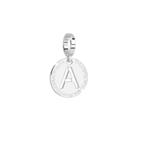 Small Initial Charm: Silver