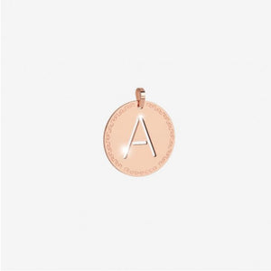 REB Large Initial Charm: Rose Gold
