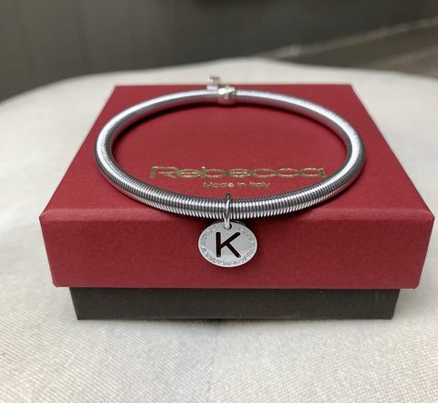REB Silver Stretch Initial Bracelet