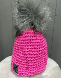 Berna Bobble Hat Fuschia Pink
