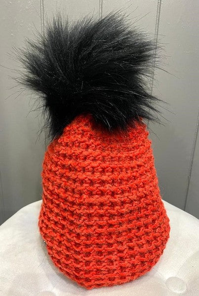Berna Bobble Hat Red
