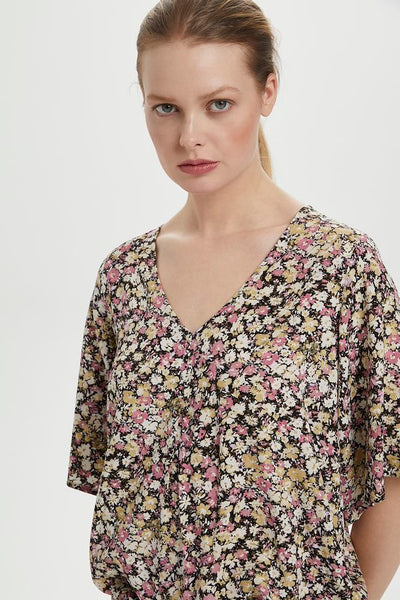 Violette Top in Silver Fern Florals