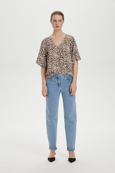 Violette Top in Silver Fern Florals