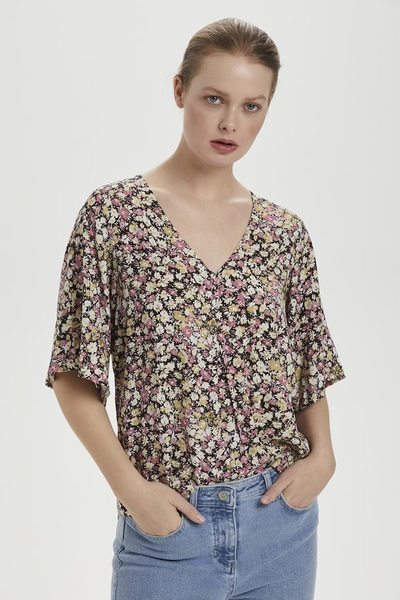 Violette Top in Silver Fern Florals