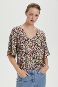 Violette Top in Silver Fern Florals